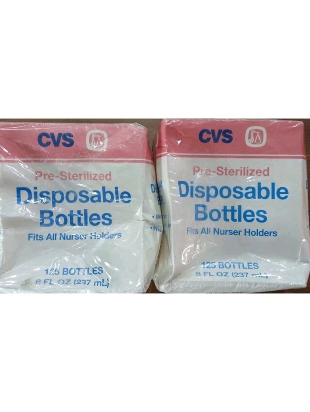2 - CVS NEW Vintage Pre-Sterilized Disposable Bottles - Nurser Holder 250 Total